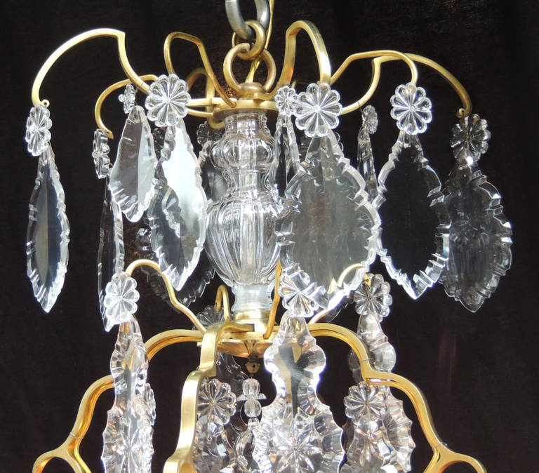 19th C French Baccarat-Quality Crystal and Bronze Chandelier 5