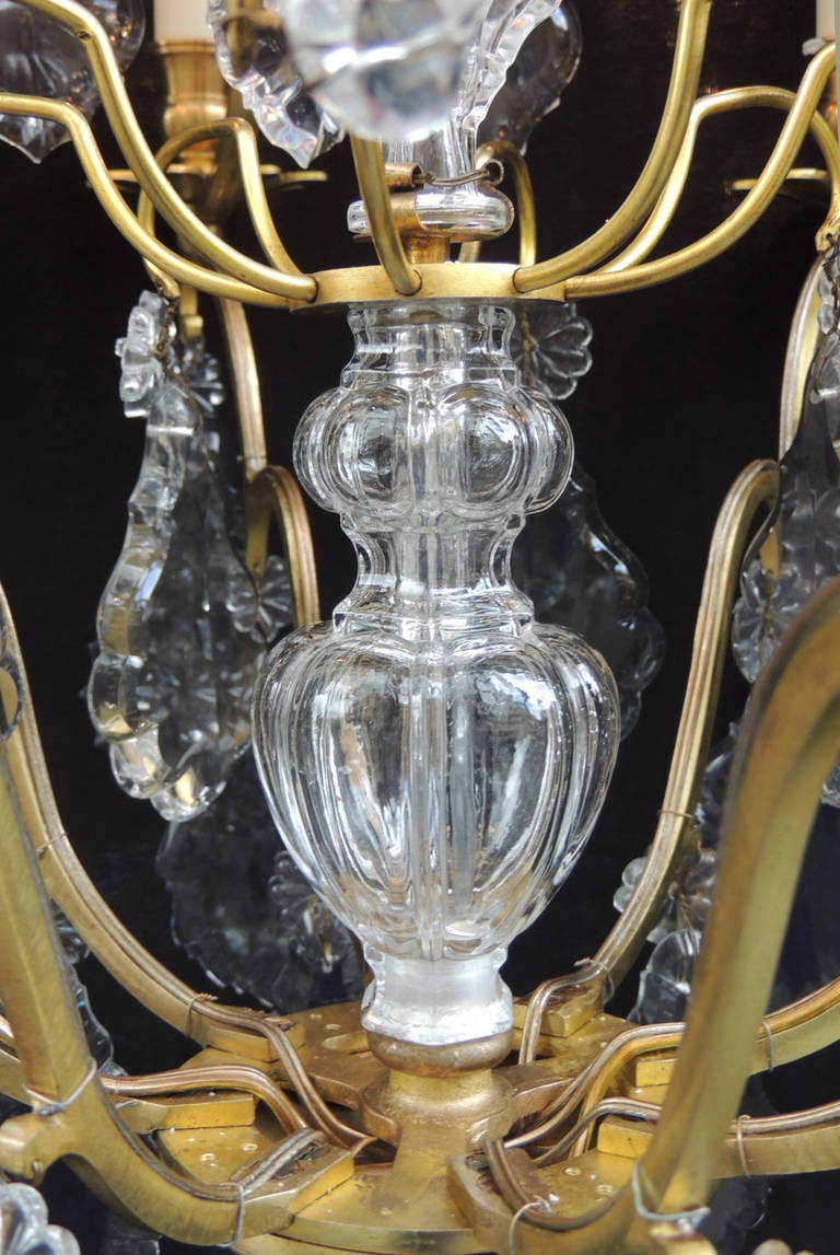 19th C French Baccarat-Quality Crystal and Bronze Chandelier 2