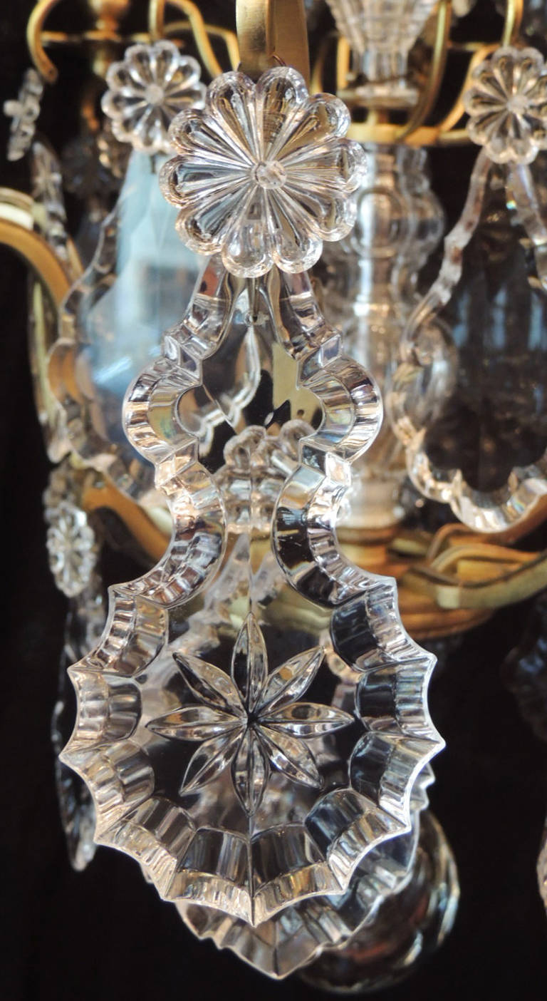 19th C French Baccarat-Quality Crystal and Bronze Chandelier 3