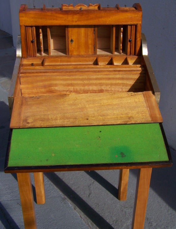 19th C China Trade Roll Top Lap Desk on Stand For Sale 2