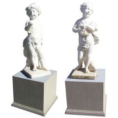 Pair Of Marble Figural Statues