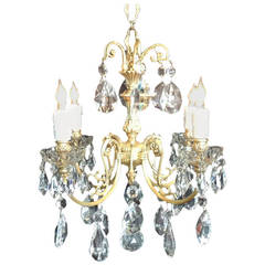 Early 20th C English Bronze Chandelier
