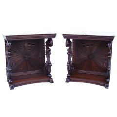 Pair of Early 19th Century British Colonial East Indies Consoles