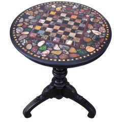 Antique Marble Top Specimen Chess Table