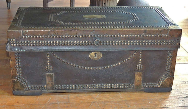 This beautiful chest was exported from China and belonged to a famous Charlestonian with the last name of Candler. This piece is made of canfor wood with brass details on the side with a brass name tag. The name tag states M.C. Candler, Charleston,
