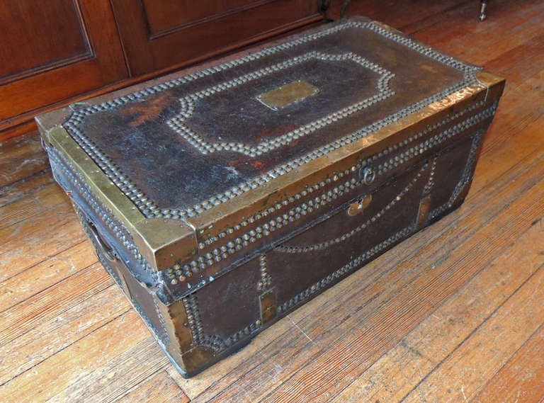 Leather Early 19th Century Charleston Campaign Trunk