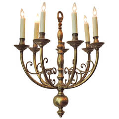 19th Century Dutch Brass Chandelier