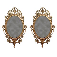 Pair of Monumental 19th century Adams Style Mirrors