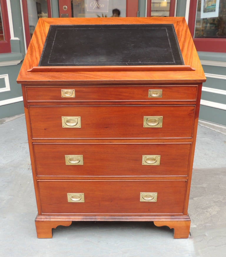 19th C English Campaign Mahogany Chest In Excellent Condition In Charleston, SC