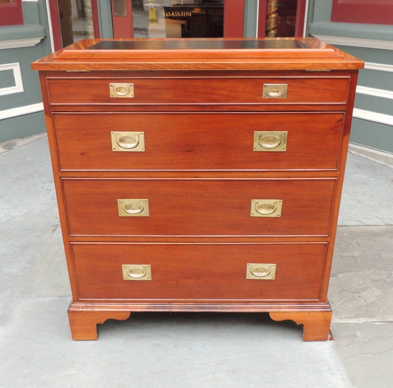 19th C English Campaign Mahogany Chest 4