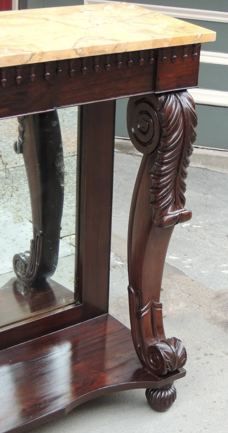 Regency 19th C American Empire Rosewood Pier Table