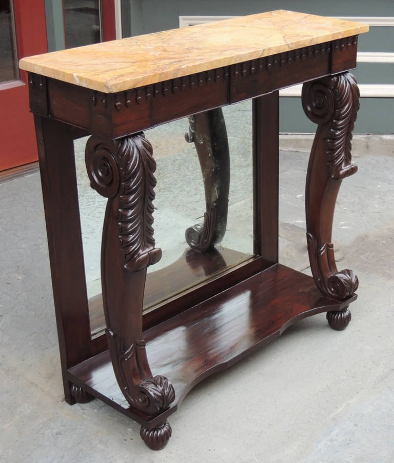 19th Century 19th C American Empire Rosewood Pier Table