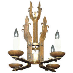 Early 20th C Spanish Iron Chandelier 4