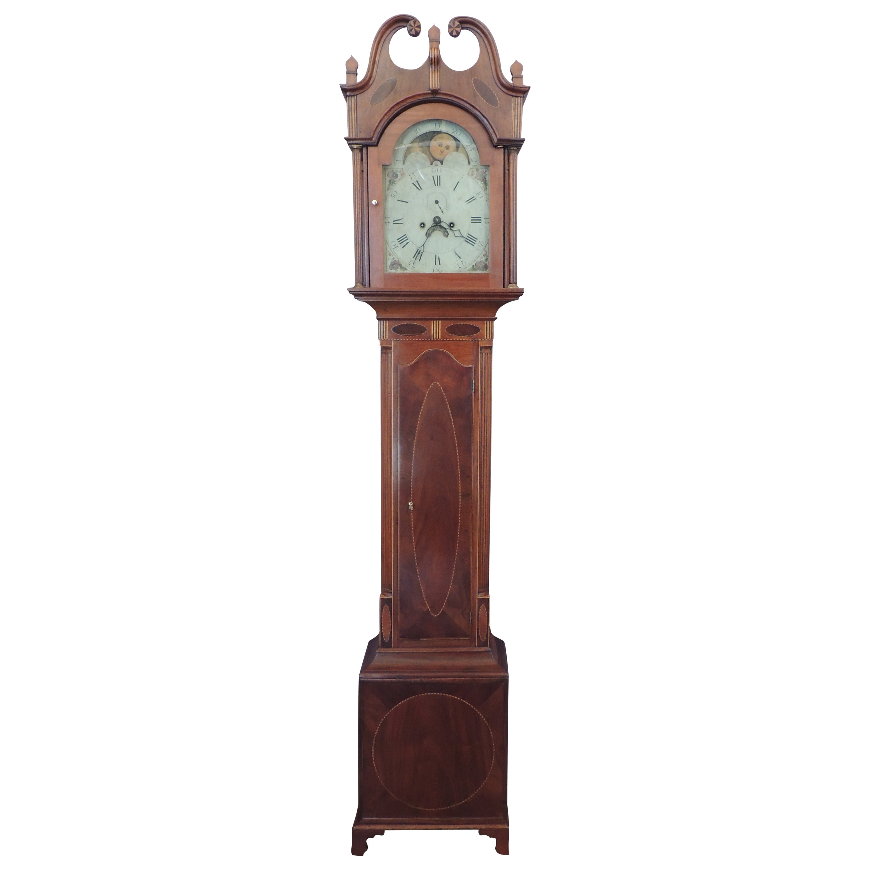 Late 18th C American Grandfather Clock by John Scudder, Westfield, NJ