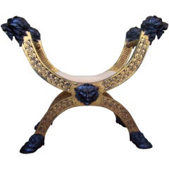 Antique English Regency Lion's head Bench