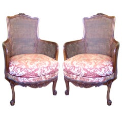 Pair of French Louis XV Caned Armchairs