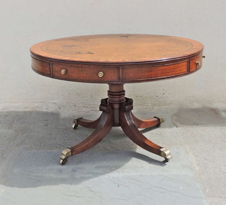 19th C English Regency Mahogany Rent Table In Good Condition In Charleston, SC