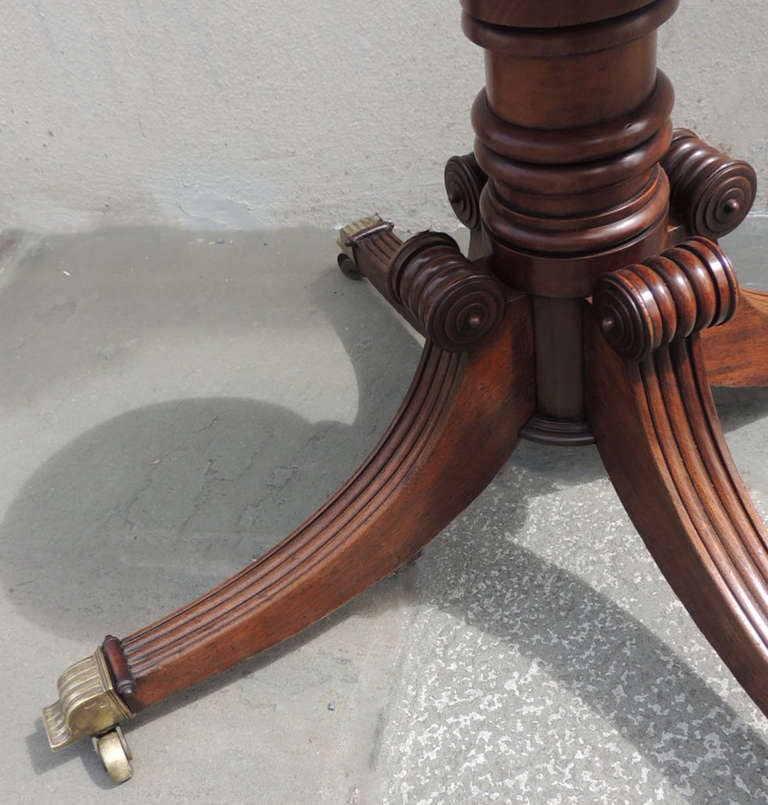 Leather 19th C English Regency Mahogany Rent Table