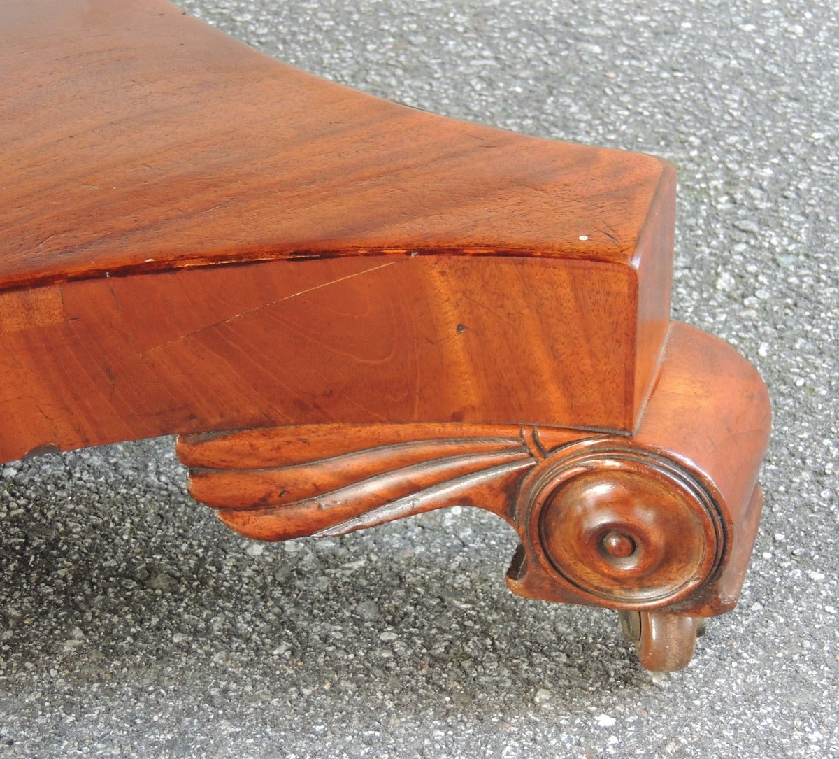 Early 19th C English Regency Library Table with Writing Slide 1