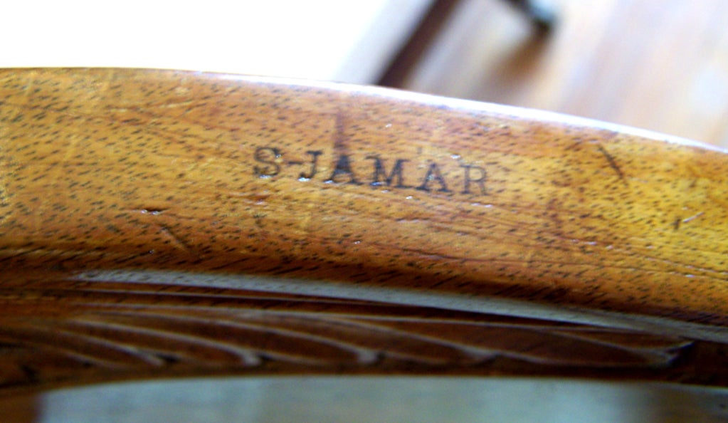 Early 19th C Pair of Regency Armchairs, signed S Jamar In Good Condition In Charleston, SC