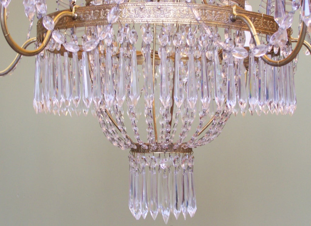 18th Century and Earlier 18th century Brass and Crystal Chandelier