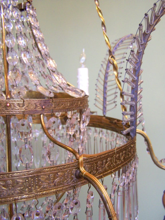 18th century Brass and Crystal Chandelier 1