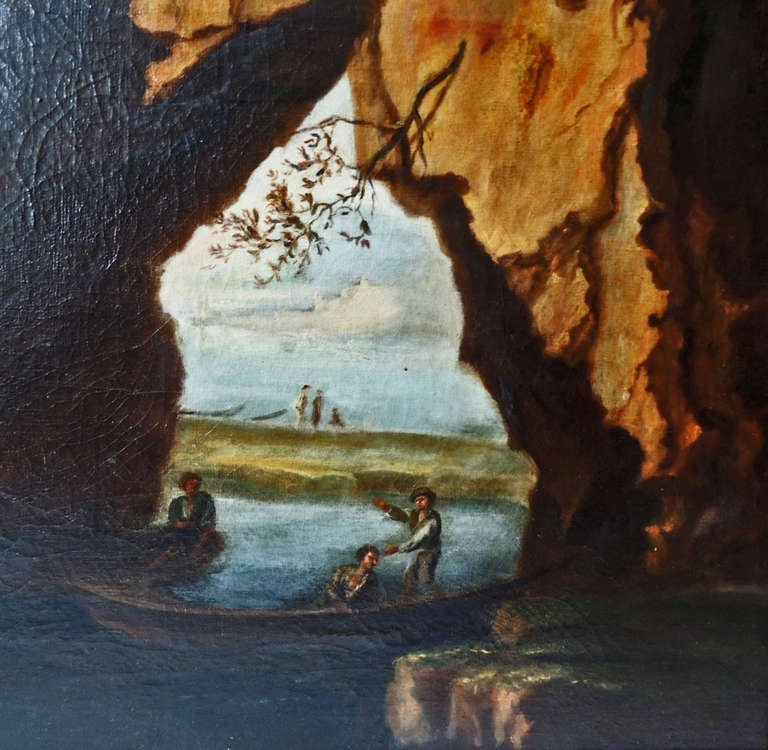 Late 18th C Oil on Canvas Italian Coastal Scene 2