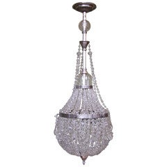 Silver Plated 1860's English Basket Chandelier