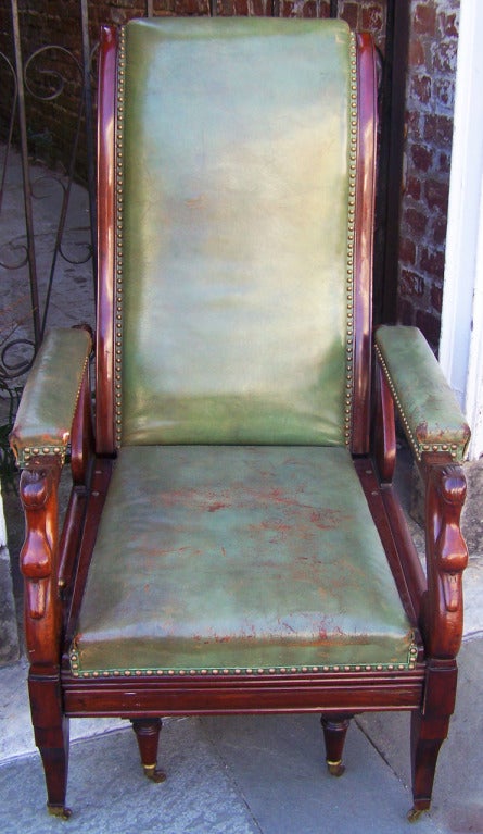 1840s Metamorphic English Campaign Officer's Chair/Bed In Excellent Condition In Charleston, SC