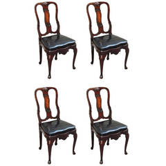 Set of Four 18th Century Queen Anne Style Side Chairs