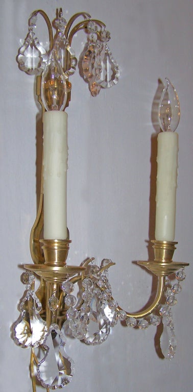 Brass Early 20th C Pair of French Directoire Style Sconces