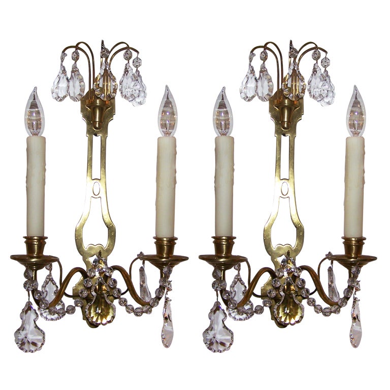 Early 20th C Pair of French Directoire Style Sconces