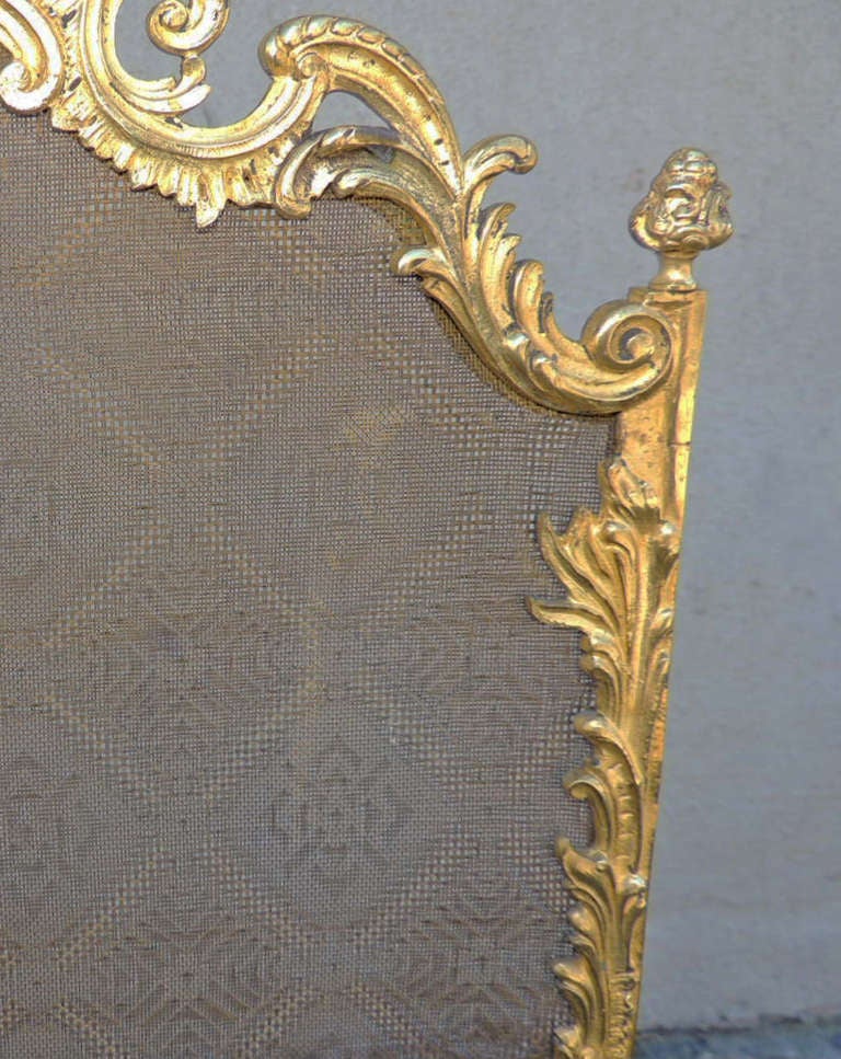 Early 19th C French Bronze Fire Screen