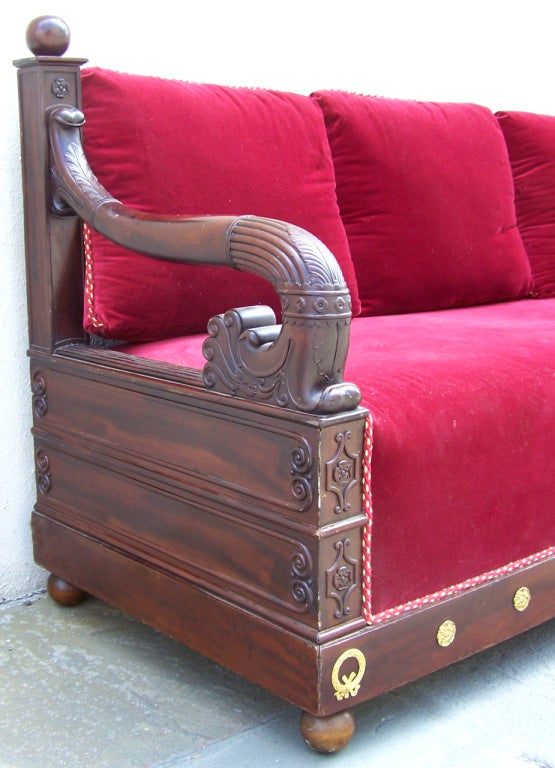 19th Century Early 19th C Italian Empire Mahogany Day Bed  or Bench