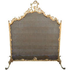 Antique Early 19th C French Bronze Fire Screen