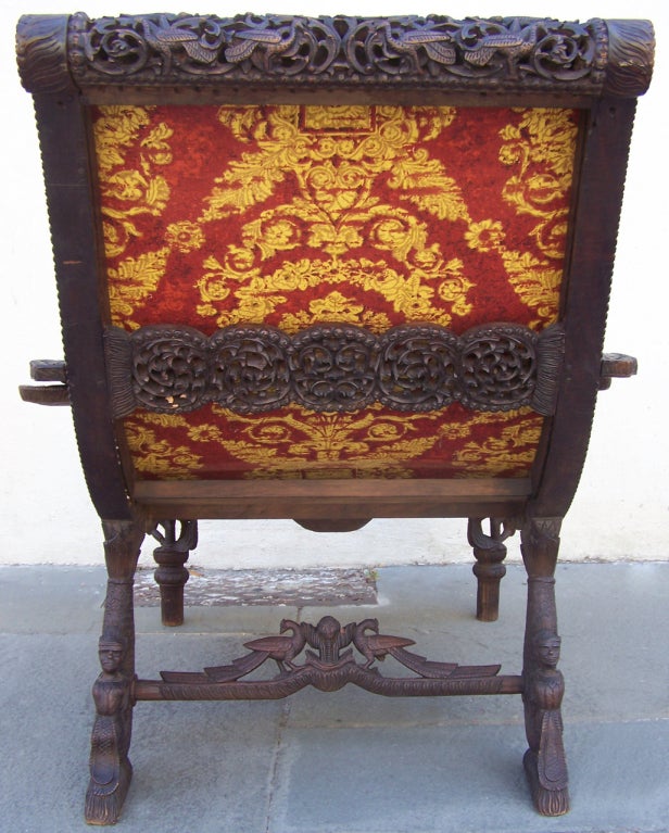 19th C East Indies Carved Planters Chair 3