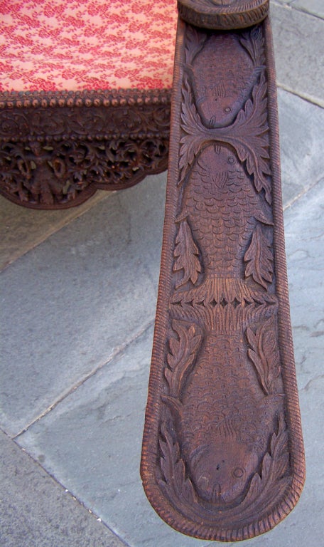 19th C East Indies Carved Planters Chair In Excellent Condition In Charleston, SC