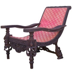 19th C East Indies Carved Planters Chair