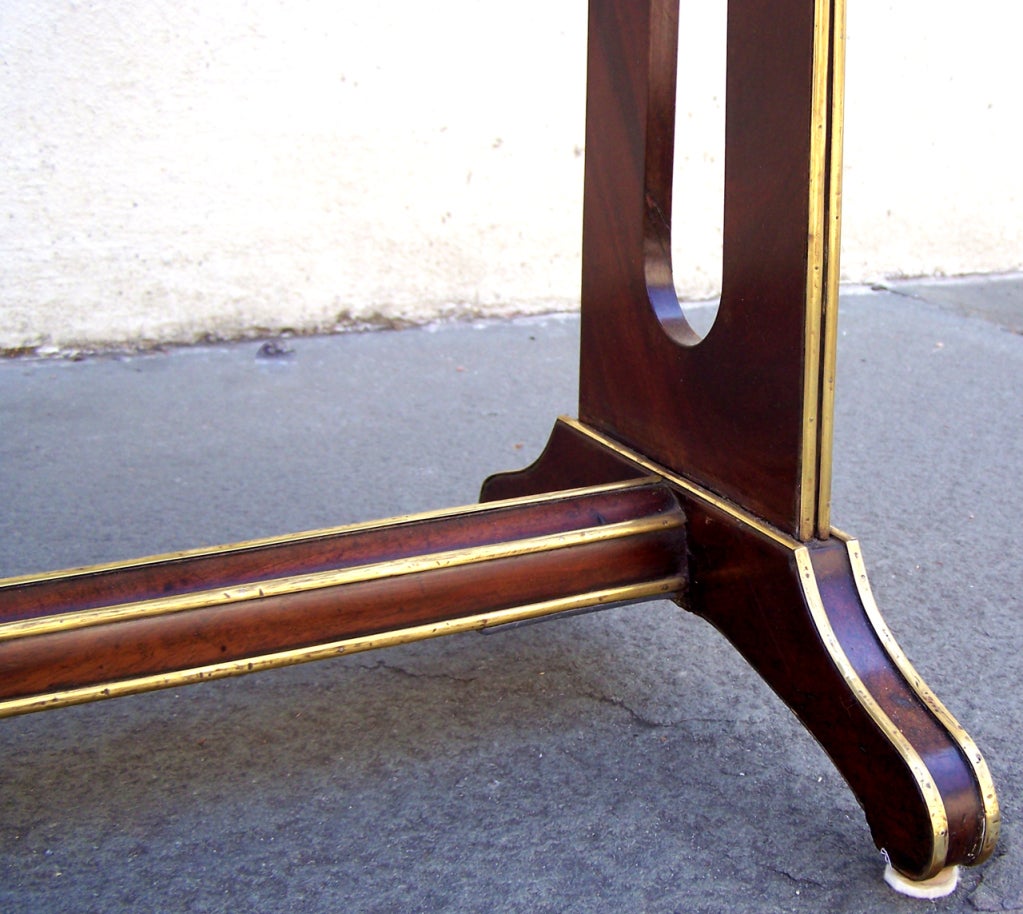 English Ship's Game Table with Brass Inlay and Painted Top 3