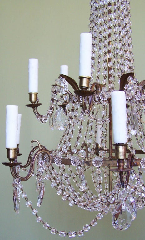 Late 18th C Italian Empire Double Pricket Chandelier In Good Condition For Sale In Charleston, SC