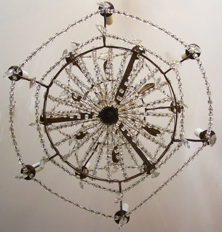 Late 18th C Italian Empire Double Pricket Chandelier For Sale 3