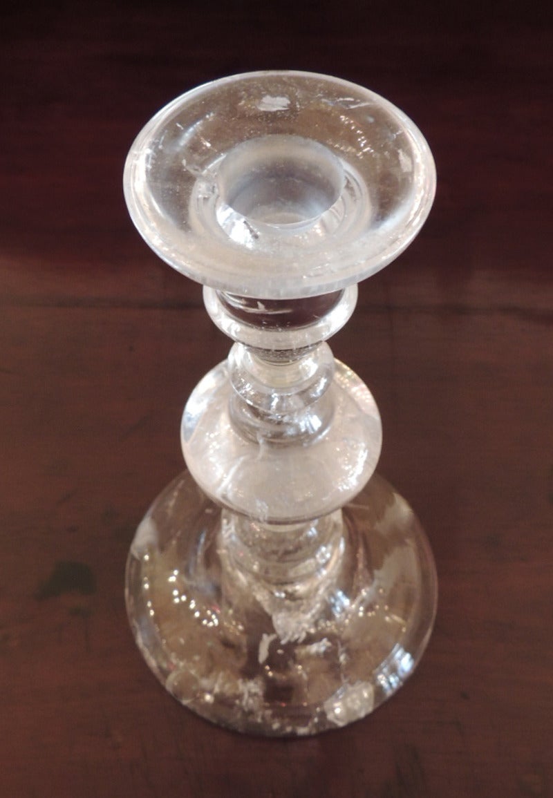 French 20th Century Rock Crystal Candlesticks
