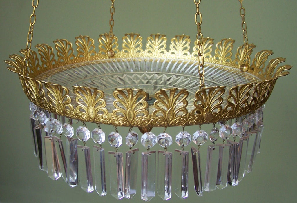 English Regency 1810 Crystal and Brass Chandelier