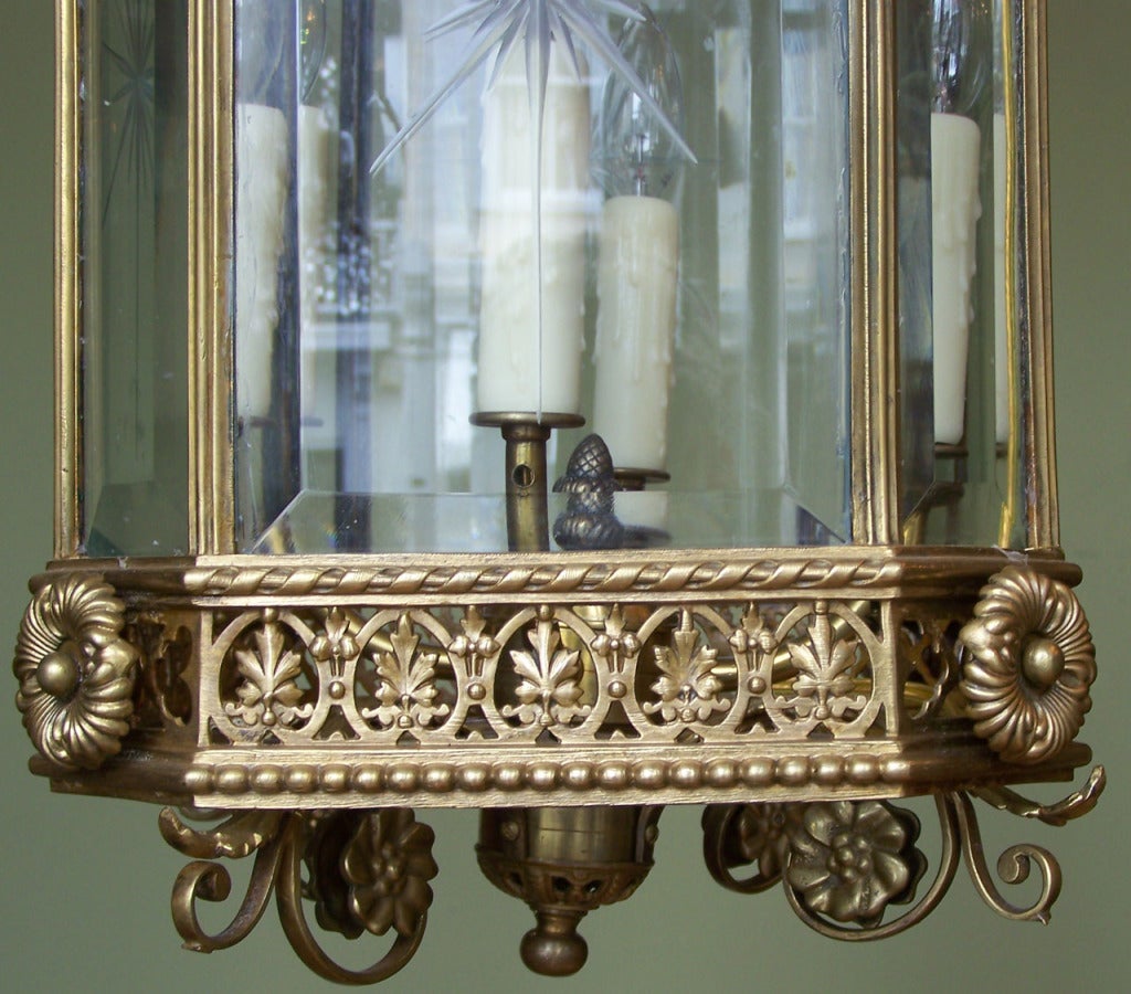 Late 19th century French Brass Gas Lantern