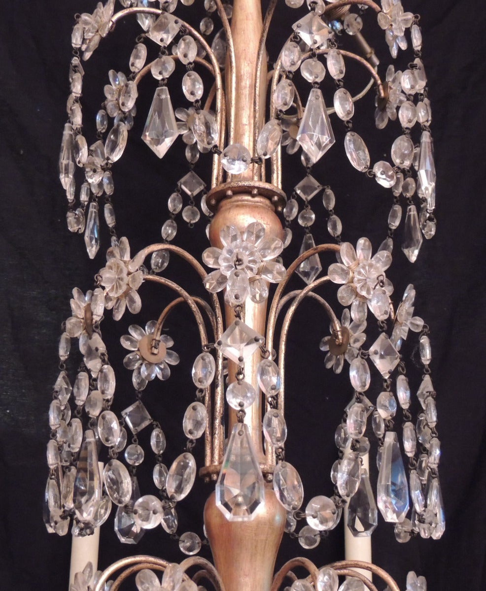  20th C French Grand Bagues Tole and Crystal Chandelier 3