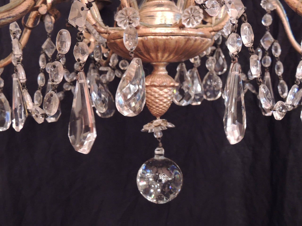  20th C French Grand Bagues Tole and Crystal Chandelier 5