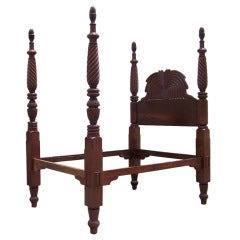 Early 19th Century Jamaican Regency Mahogany Pineapple Bed 4