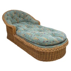 20th century Wicker Chaise Lounge