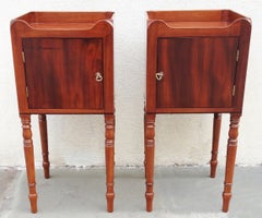 Antique Pair of English Sheraton Bed Stands