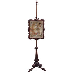 Late 18th C Scottish Regency Fire Screen with Needlepoint 8